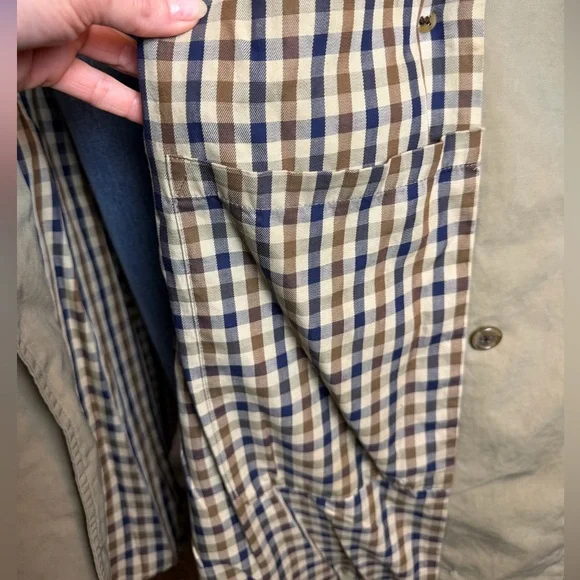 Vintage AQUASCUTUM "Aqua 5" Made in England Classic Trench Coat Men's XL - Picture 8 of 12